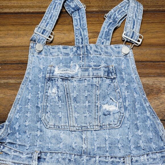 Blank NYC Textured Denim Shortalls - Size 27 - Picture 2 of 9